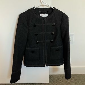 LK Bennett Black Tweed military style jacket